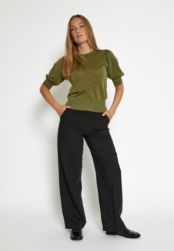 Minus MSLiva Metallic Pullover T-Shirt 3099MET Olive Green Met.