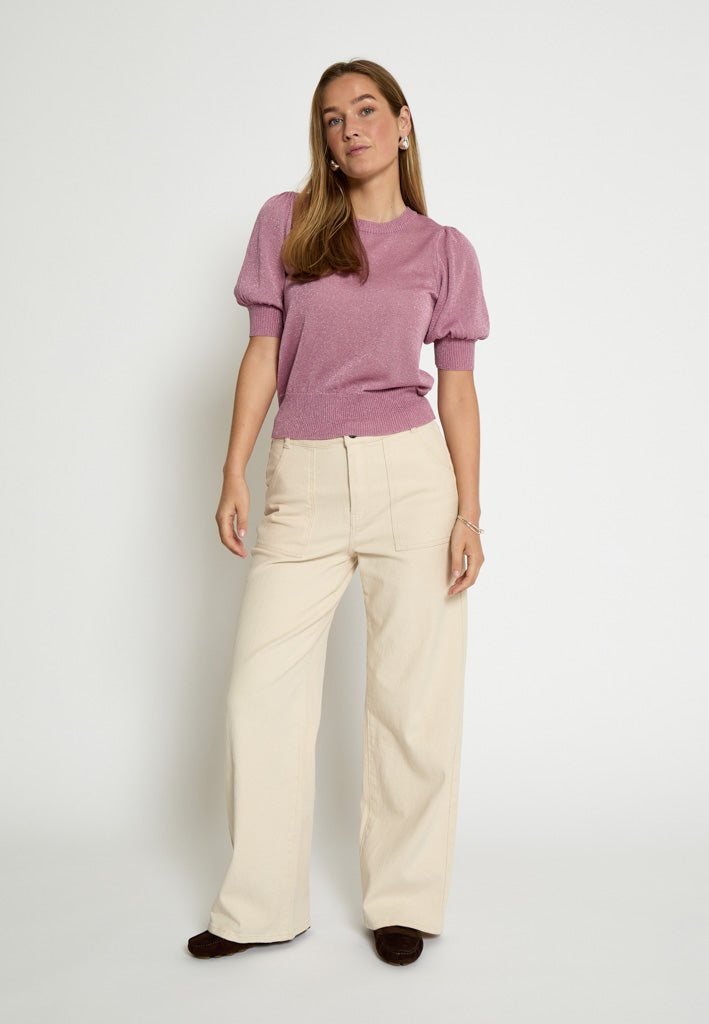 Minus MSLiva Metallic Pullover T-Shirt 7032Met Mauve Orchid Metal.