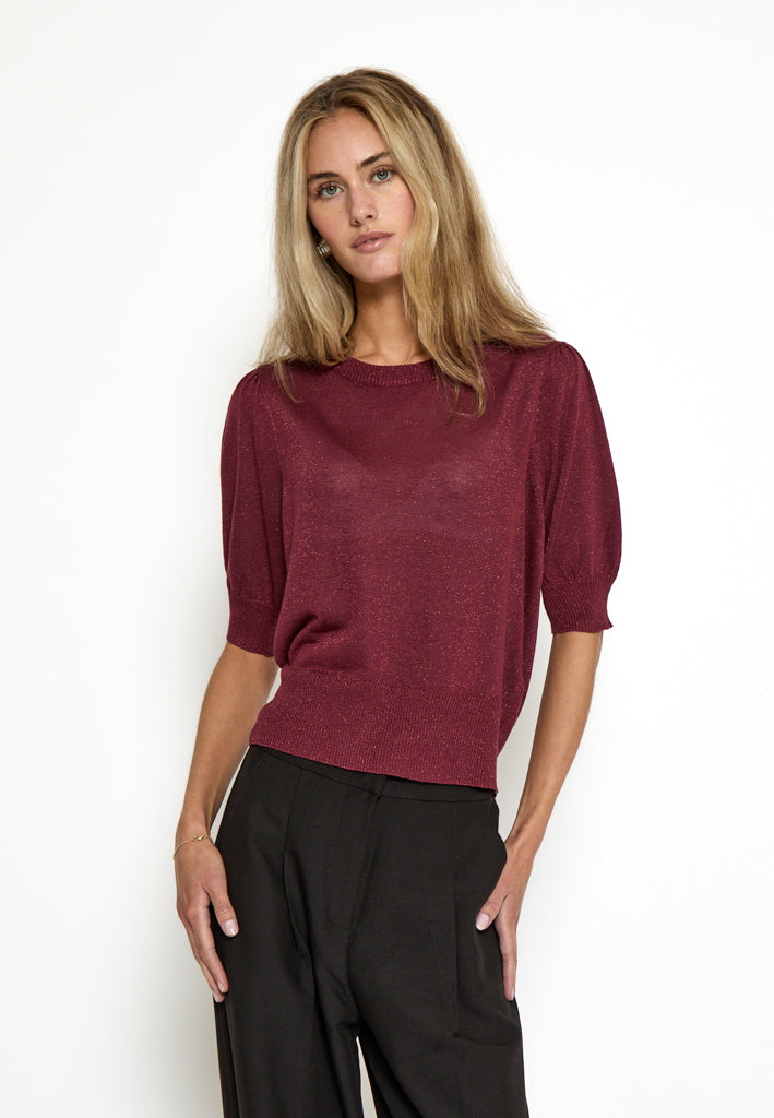 Minus MSLiva Metallic Pullover T-Shirt 7042MET Cordovan Met.