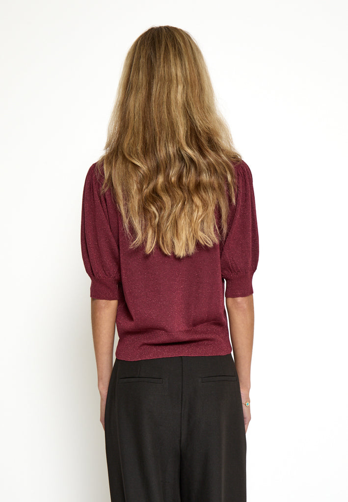 Minus MSLiva Metallic Pullover T-Shirt 7042MET Cordovan Met.