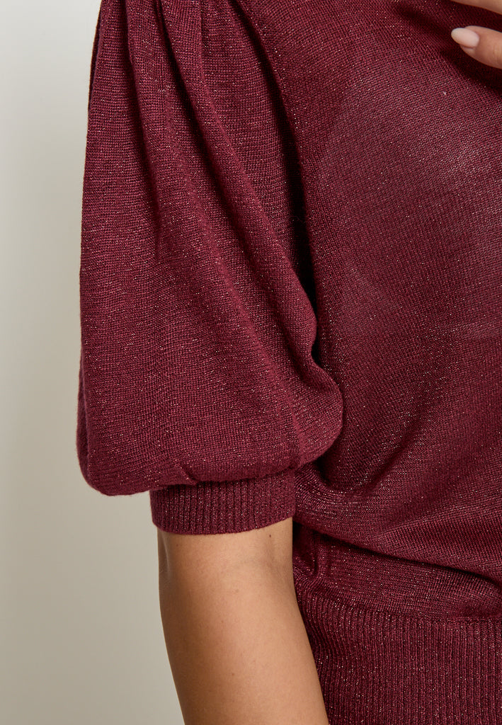 Minus MSLiva Metallic Pullover T-Shirt 7042MET Cordovan Met.