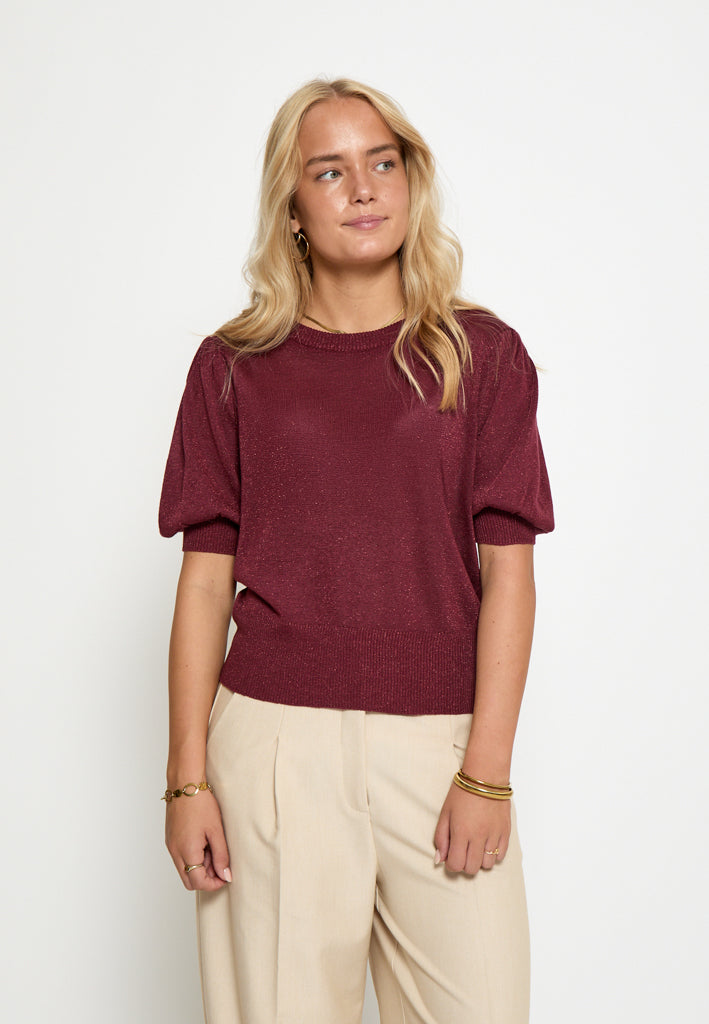 Minus MSLiva Metallic Pullover T-Shirt 7042MET Cordovan Met.