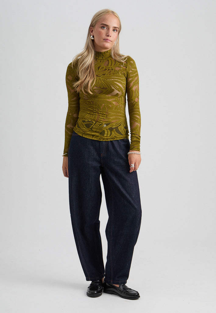 Minus MSLovena Long Sleeve Top Top 449 Fir Green