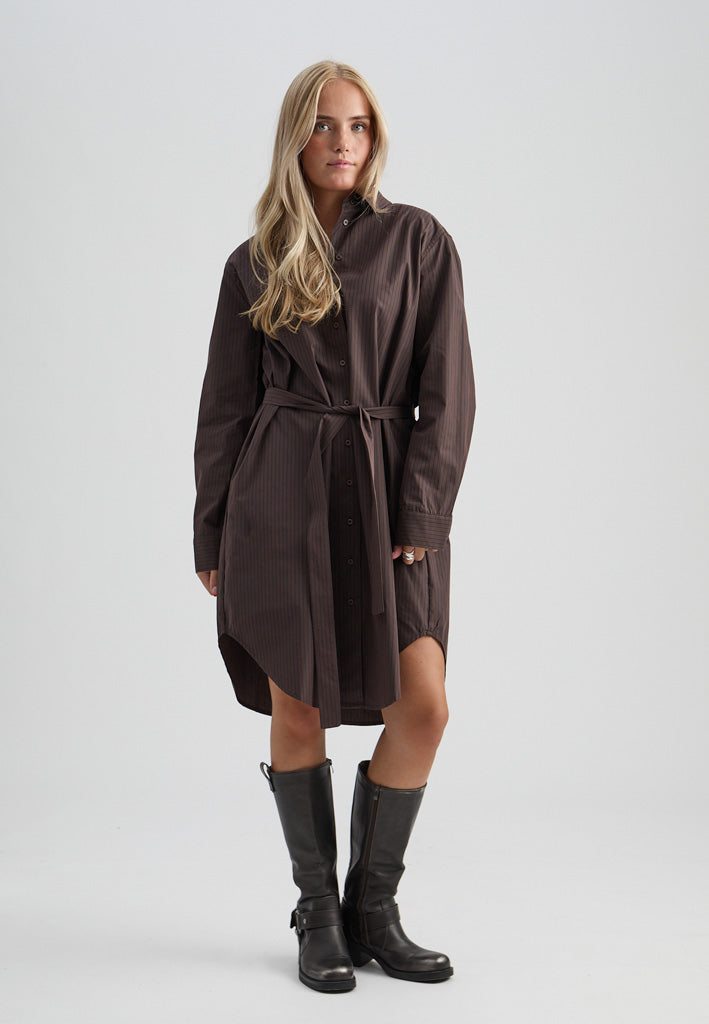 Minus MSLucy Short Dress Dress 5618S Bracken Brown Stripe