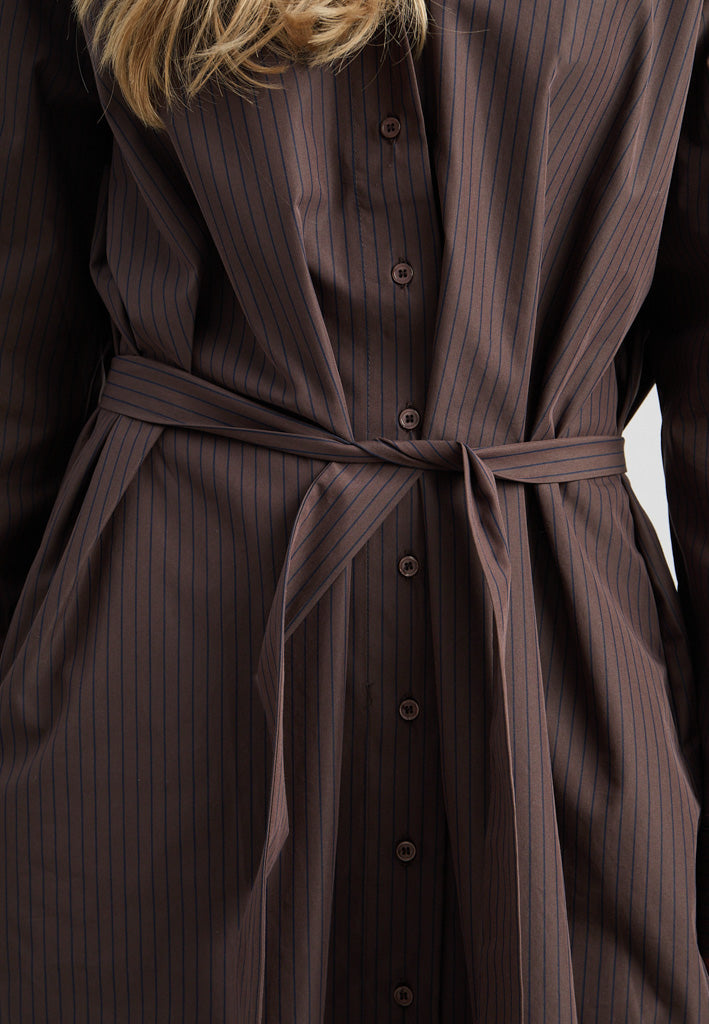 Minus MSLucy Short Dress Dress 5618S Bracken Brown Stripe