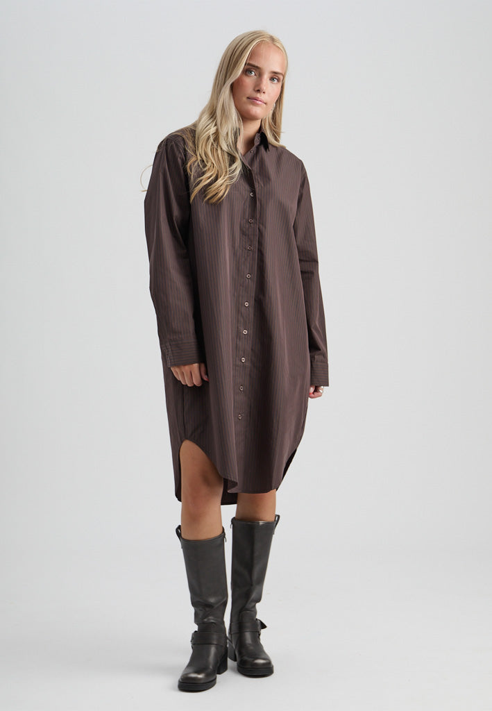 Minus MSLucy Short Dress Dress 5618S Bracken Brown Stripe