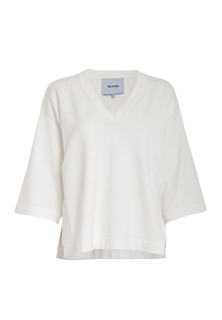 Minus MSLupi V-Neck Knit T-Shirt T-Shirt 235 Cloud Dancer