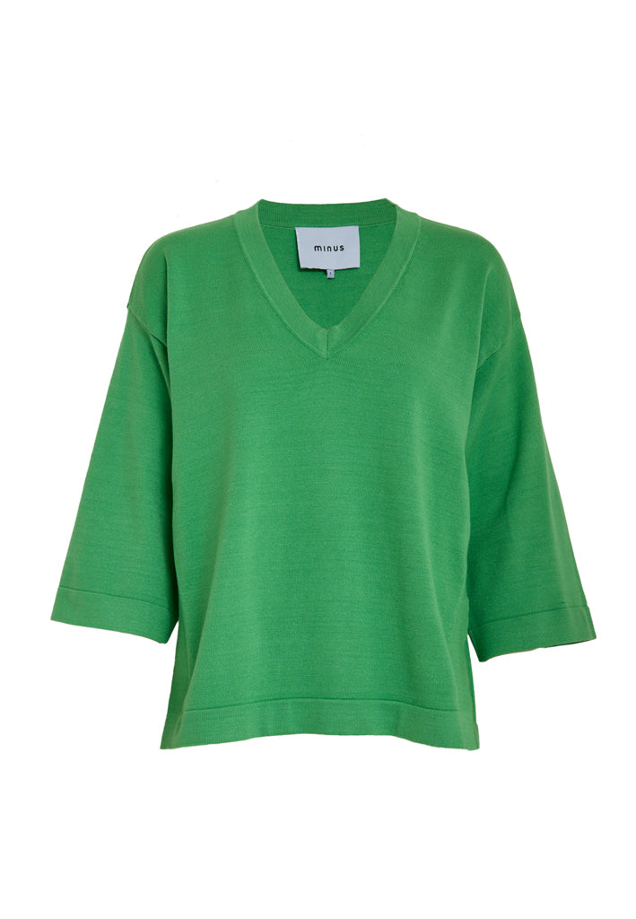 Minus MSLupi V-Neck Knit T-Shirt T-Shirt 3032 Greenbriar