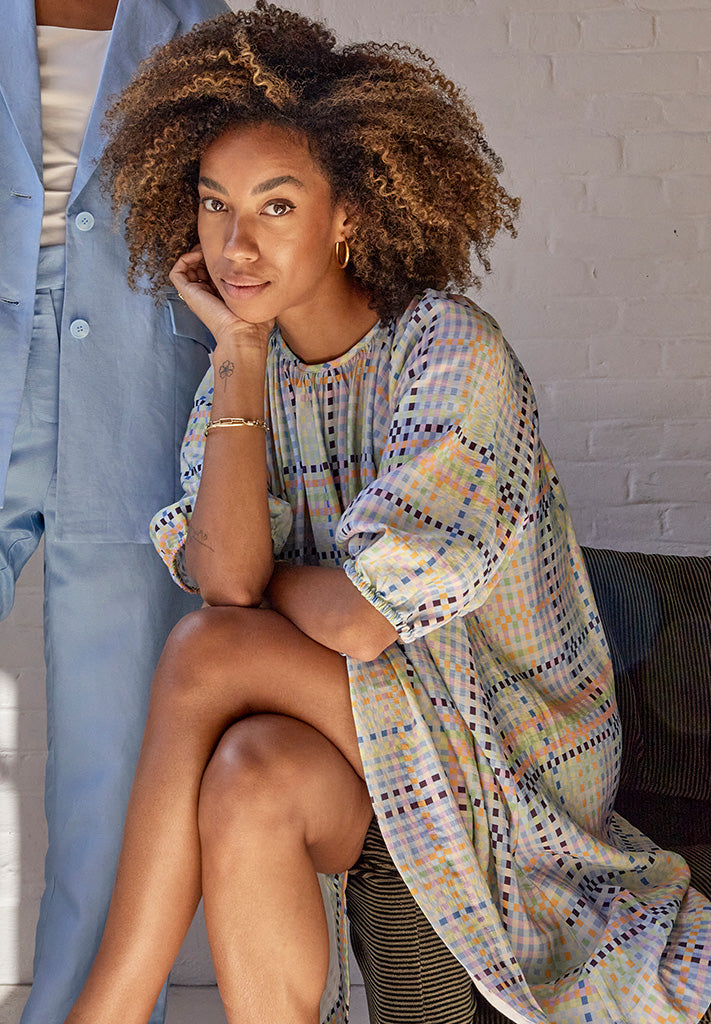 Minus MSLuretta Short Dress Dress 6075P Mango Sorbet Print