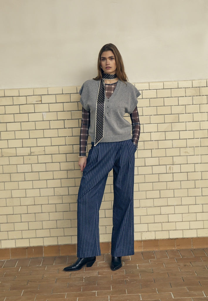 Minus MSLyla High Waist Pant Pant 537S Dark Denim Stripe