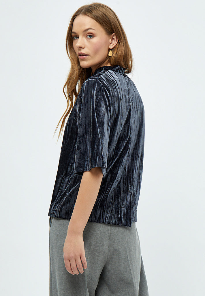 Minus MSMadelyn Velvet Blouse Blouse 2995 Nine Iron Gray