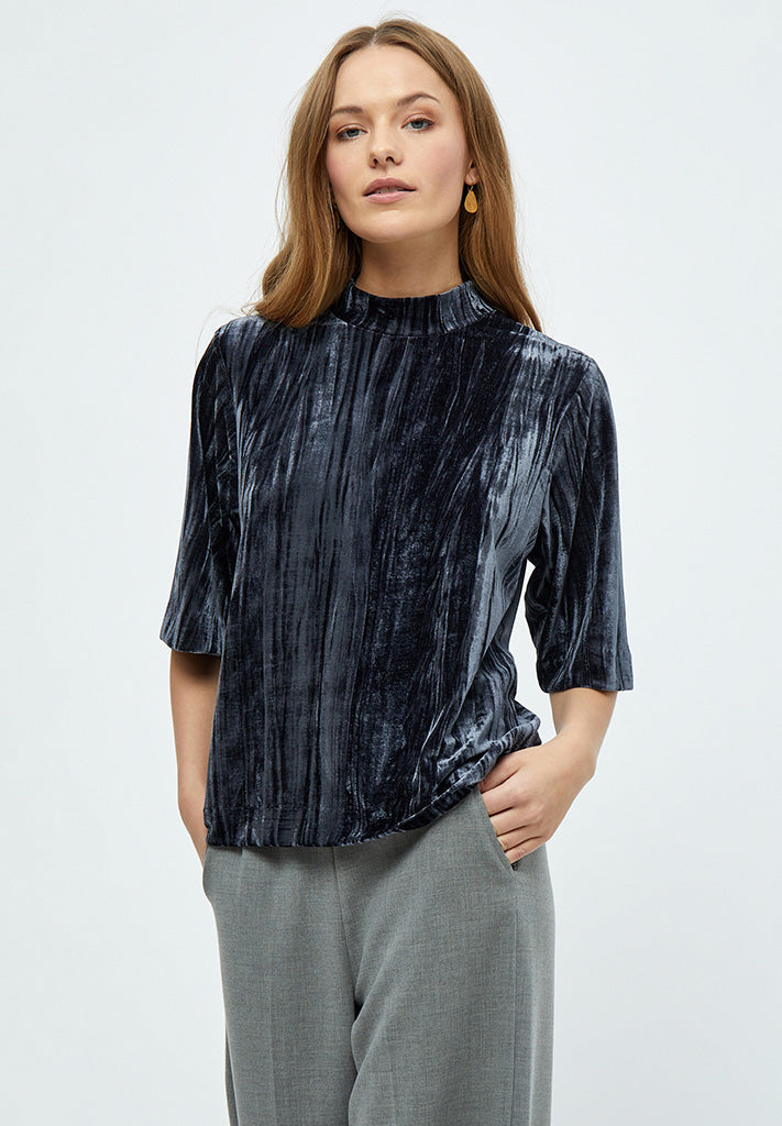 Minus MSMadelyn Velvet Blouse Blouse 2995 Nine Iron Gray