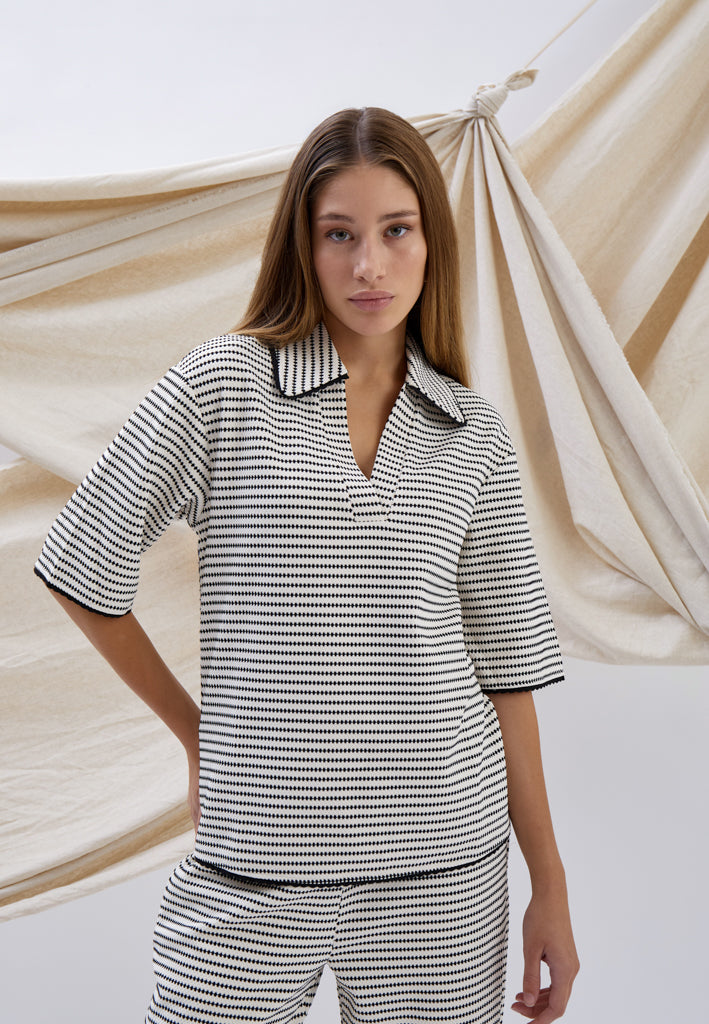 Minus MSMaki T-Shirt T-Shirt 100S Black Striped