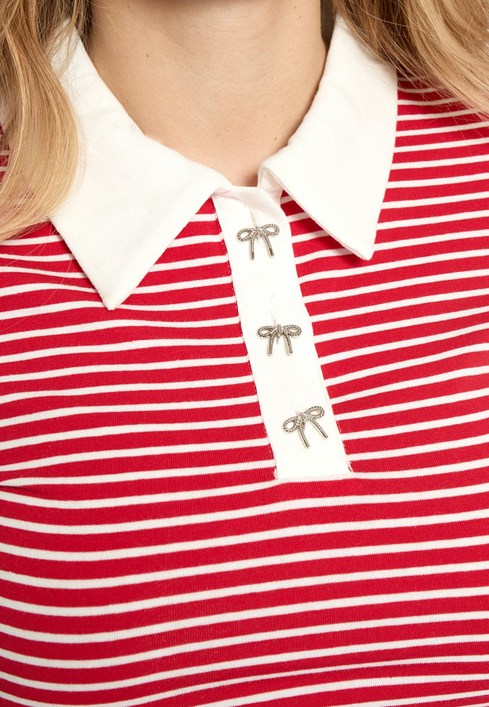 Minus MSMalle Polo T-Shirt T-Shirt 4620S High Risk Red Stripe