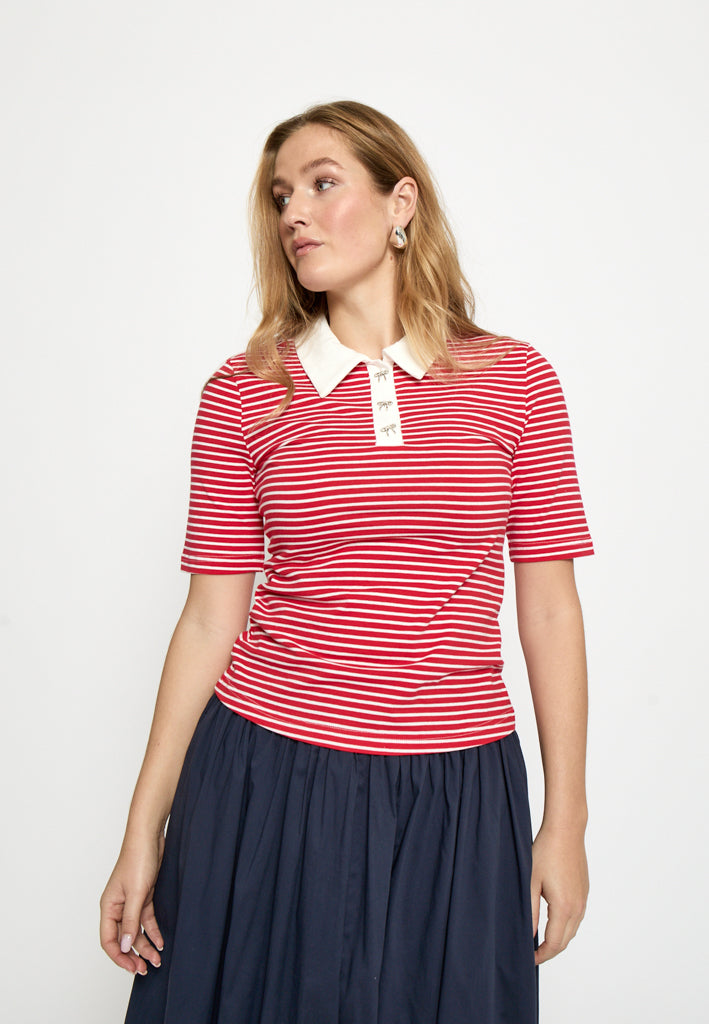 Minus MSMalle Polo T-Shirt T-Shirt 4620S High Risk Red Stripe