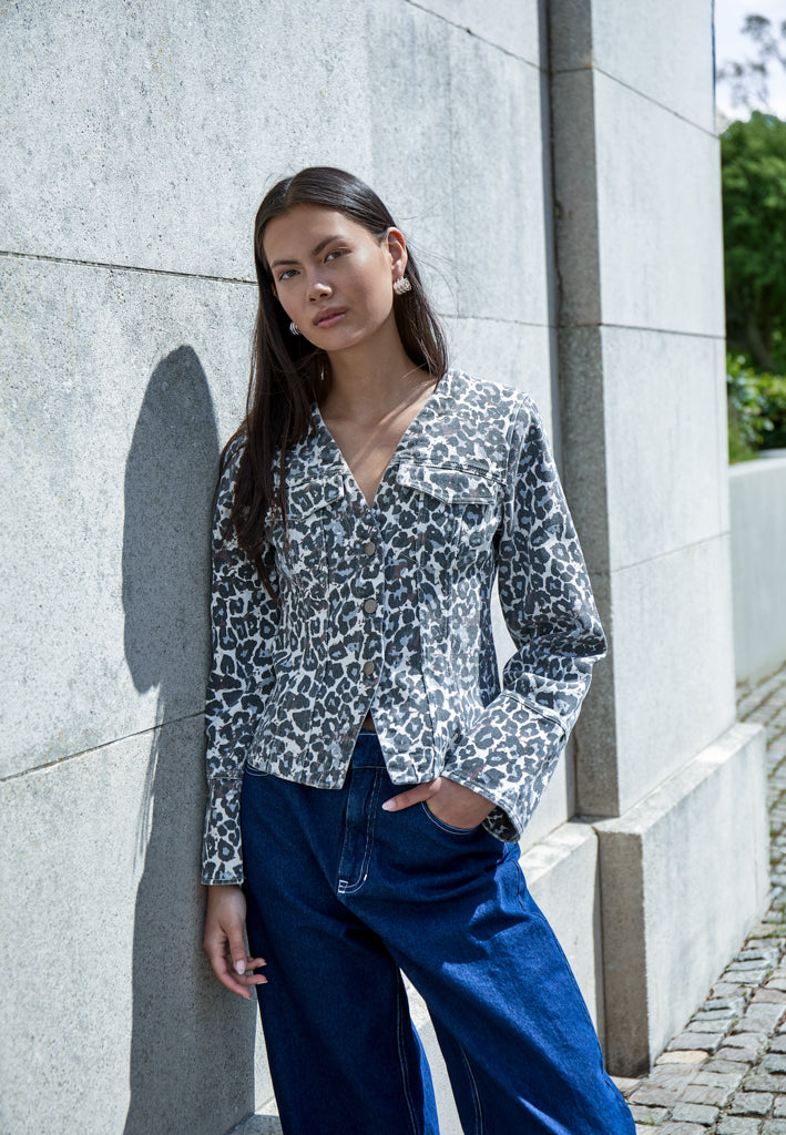 Minus MSMalli Jacket Jacket 2284P Skyway Blue Leo Print