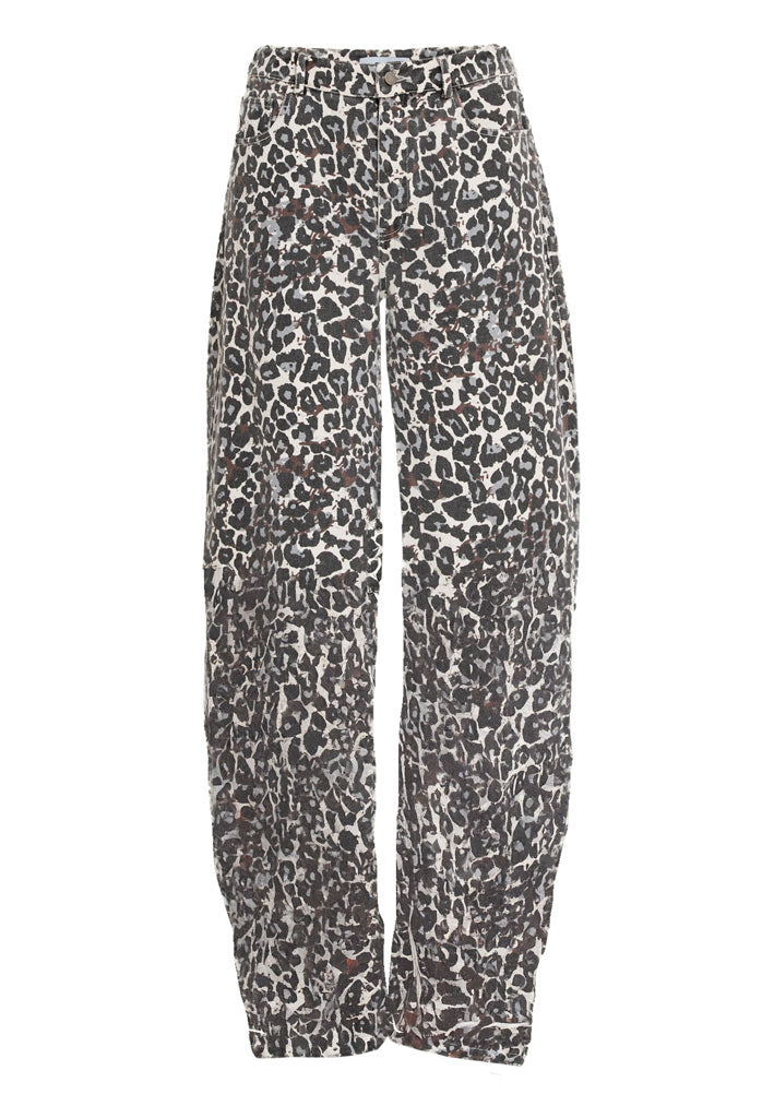 Minus MSMalli Mid Waist Pant Pant 2284P Skyway Blue Leo Print