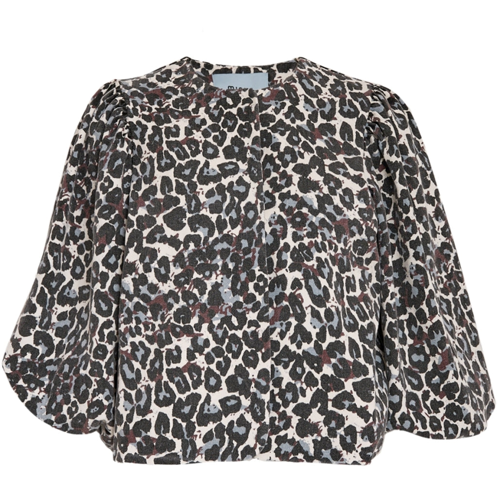 Minus MSMalli Short Jacket Jacket 2284P Skyway Blue Leo Print