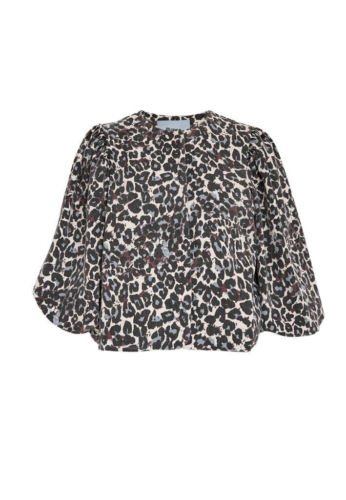 Minus MSMalli Short Jacket Jacket 2284P Skyway Blue Leo Print