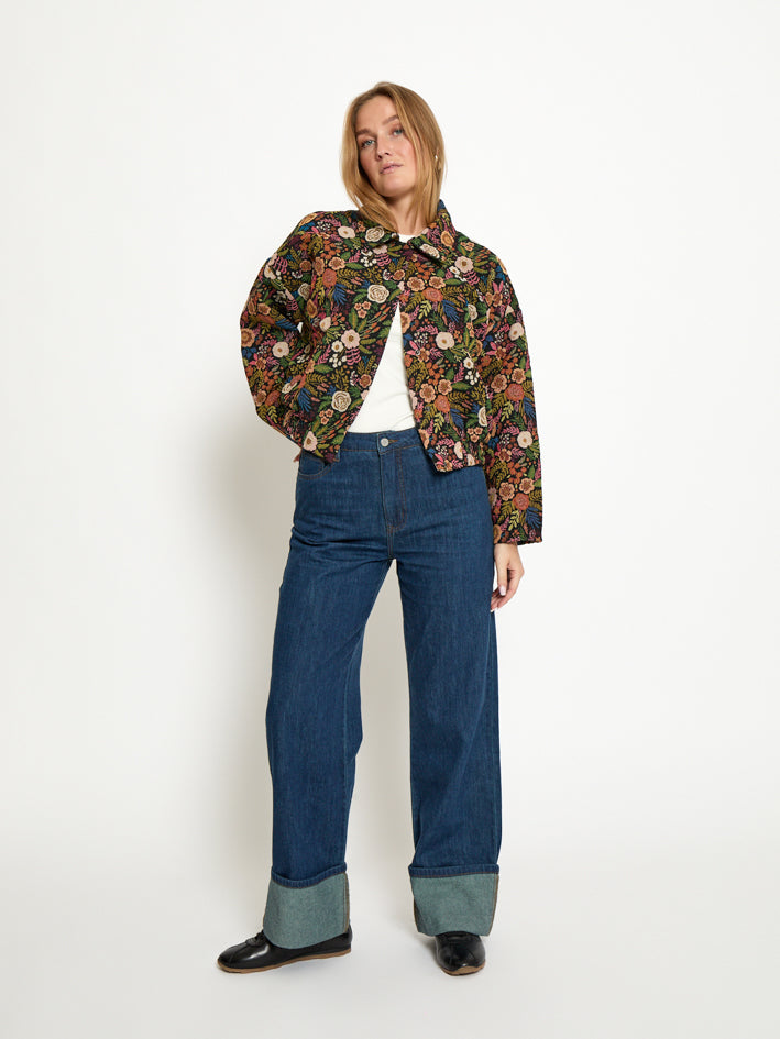 Minus MSMeg Jacket Jacket 9041P Black Flower Print