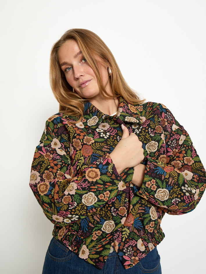 Minus MSMeg Jacket Jacket 9041P Black Flower Print