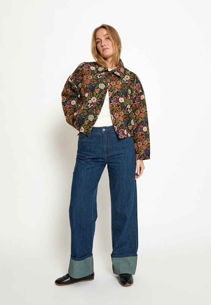 Minus MSMeg Jacket Jacket 9041P Black Flower Print