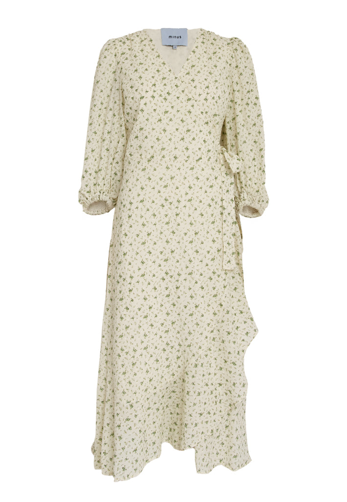 Minus MSMercine Wrap Dress Dress 3032P Green Briar Flower Print