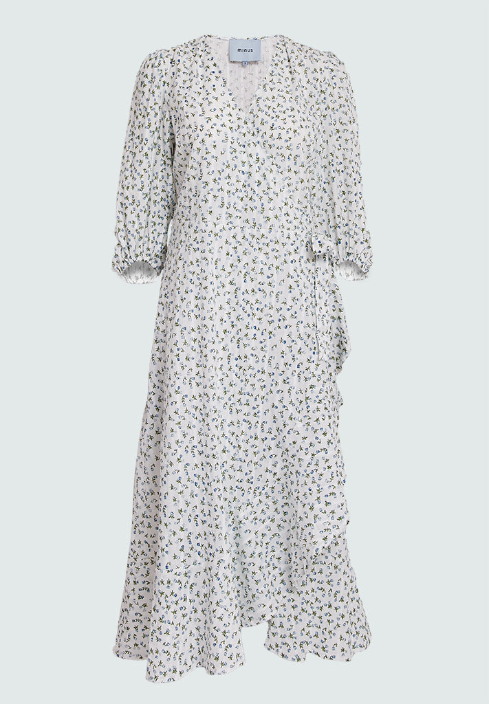 Minus MSMercine Wrap Dress Dress 9140P Blue Flower Print
