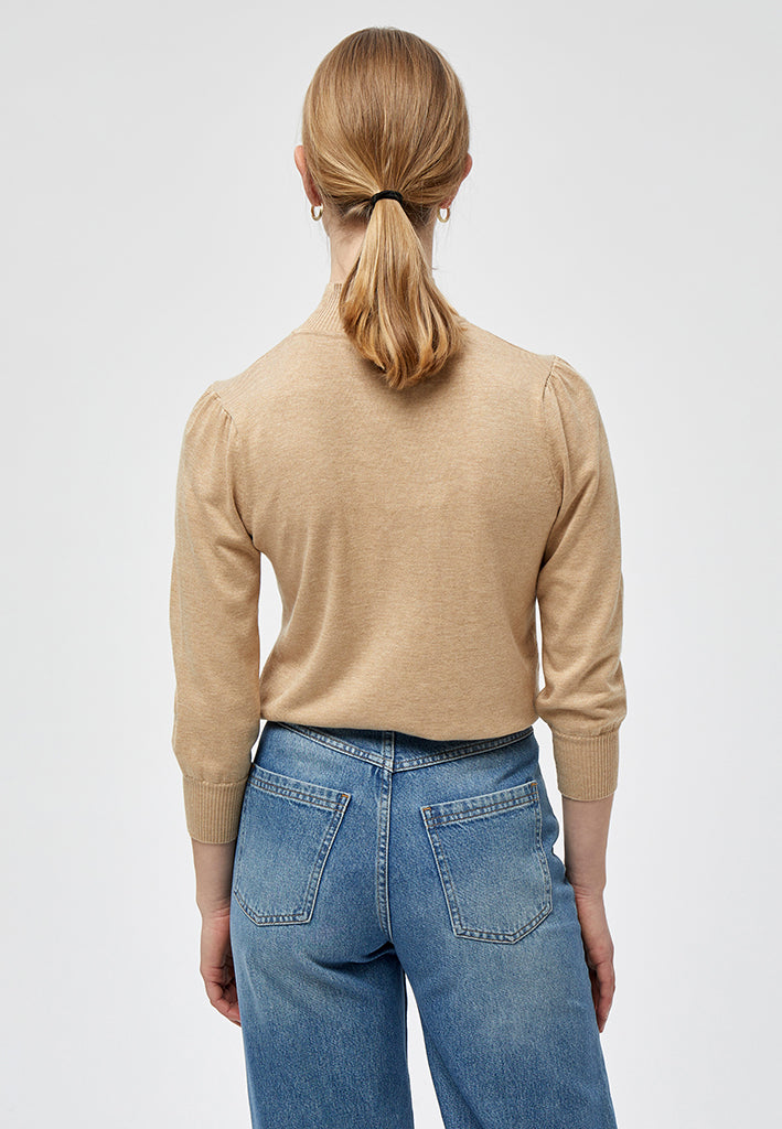 Minus MSMersin Roll Neck Knit Pullover 730M Warm Sand Melange