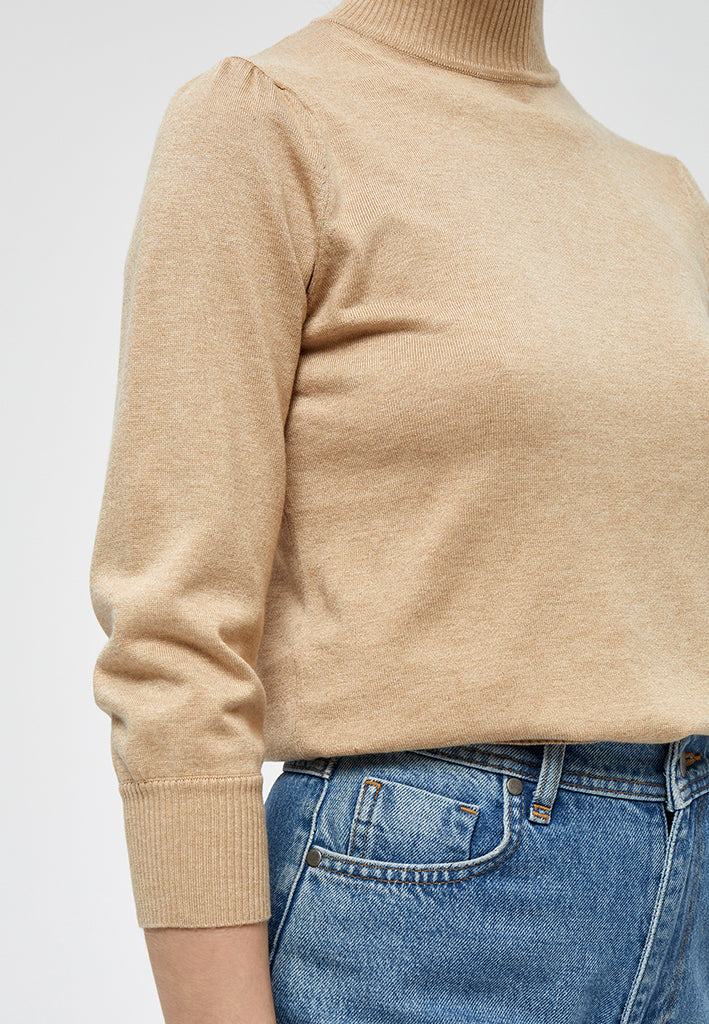 Minus MSMersin Roll Neck Knit Pullover 730M Warm Sand Melange