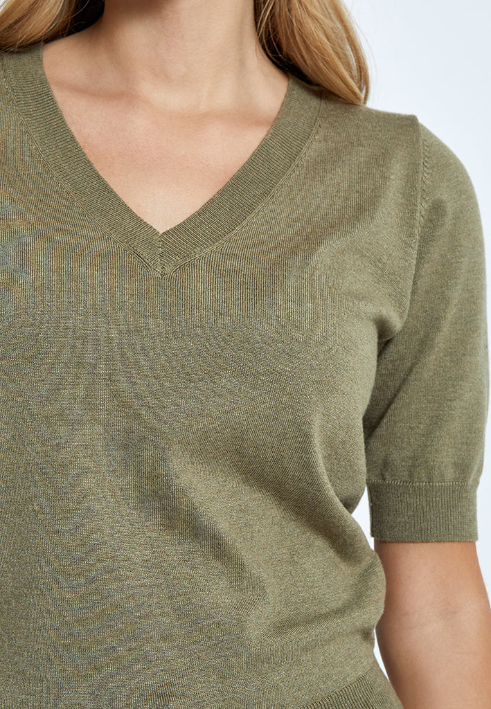 Minus MSMilla Knit T-Shirt T-Shirt 3819M Gothic Olive Melange