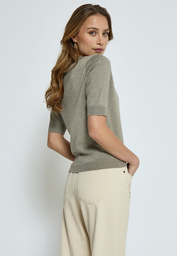 Minus MSMilla Knit T-Shirt T-Shirt 399 Wood Smoke Melange