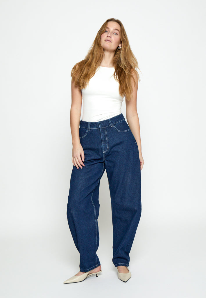 Minus MSMinea High Waist Jeans Jeans 537 Dark Denim Blue