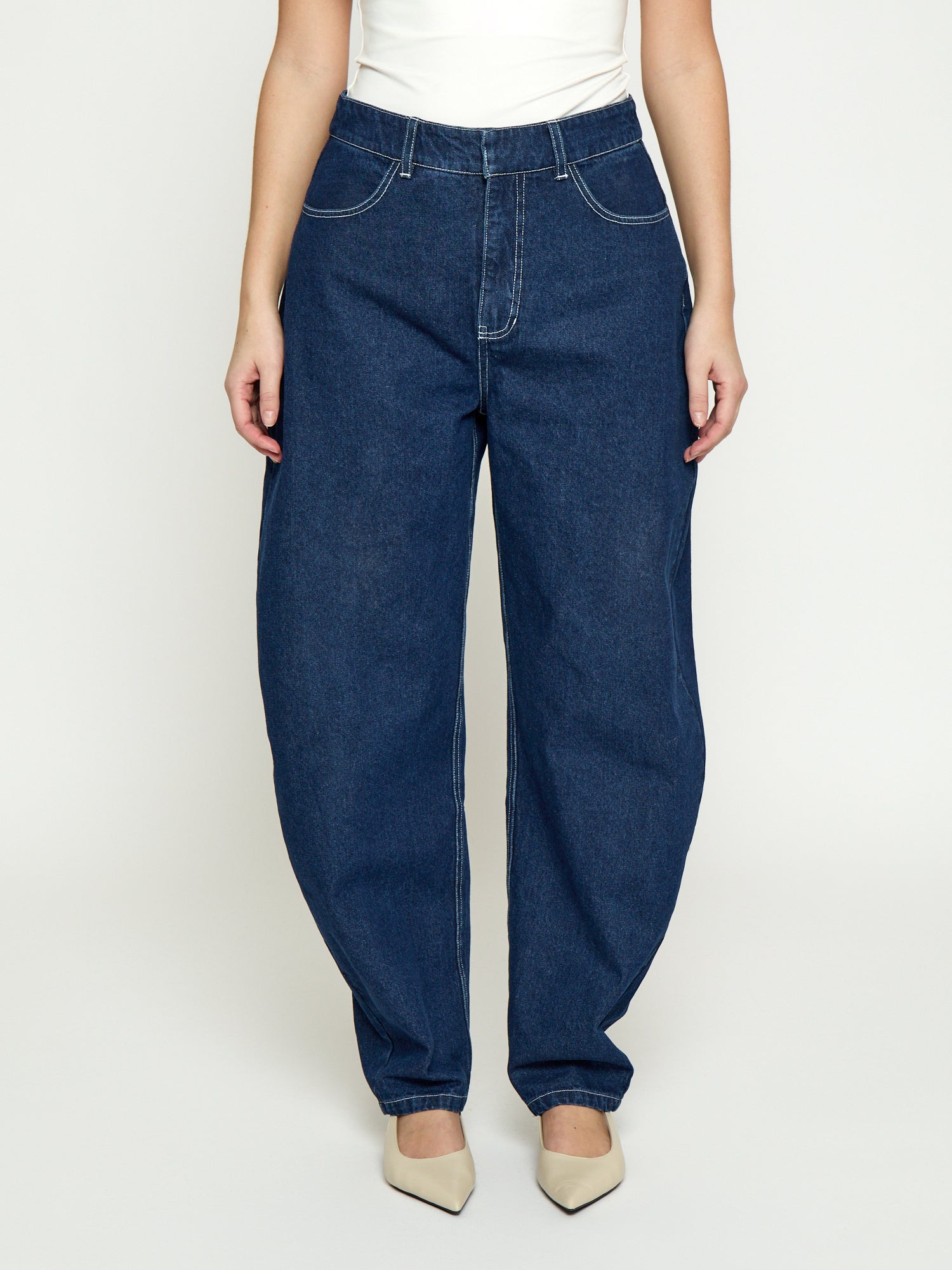 Minus MSMinea High Waist Jeans Jeans 537 Dark Denim Blue