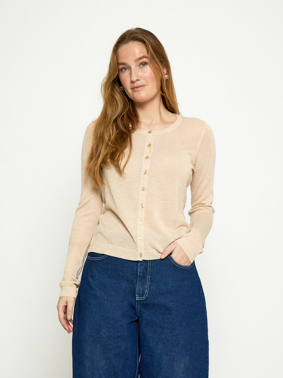 Minus MSNew Laura Cardigan Cardigans 348L Medal Gold Metallic