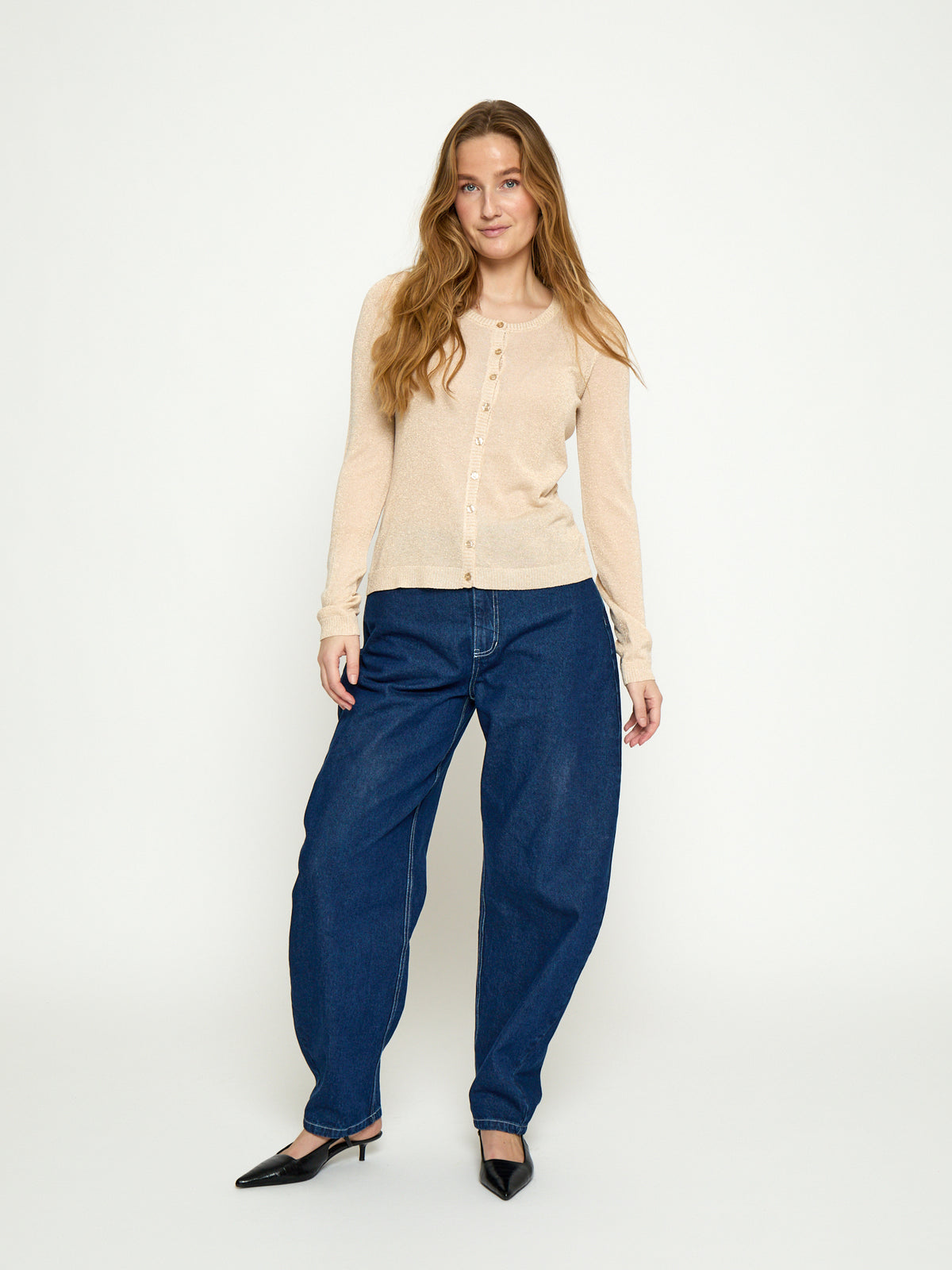 Minus MSNew Laura Cardigan Cardigans 348L Medal Gold Metallic