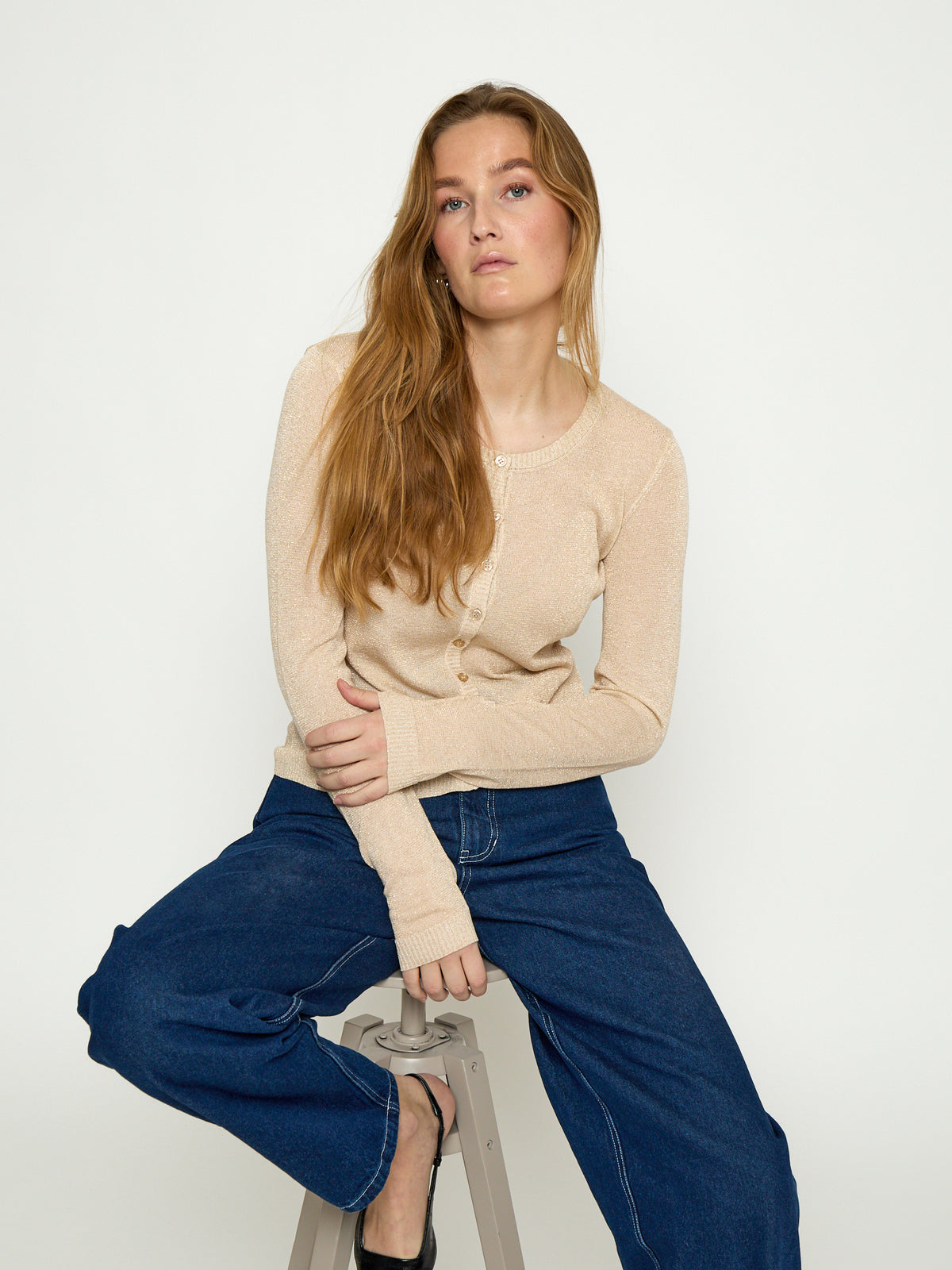 Minus MSNew Laura Cardigan Cardigans 348L Medal Gold Metallic