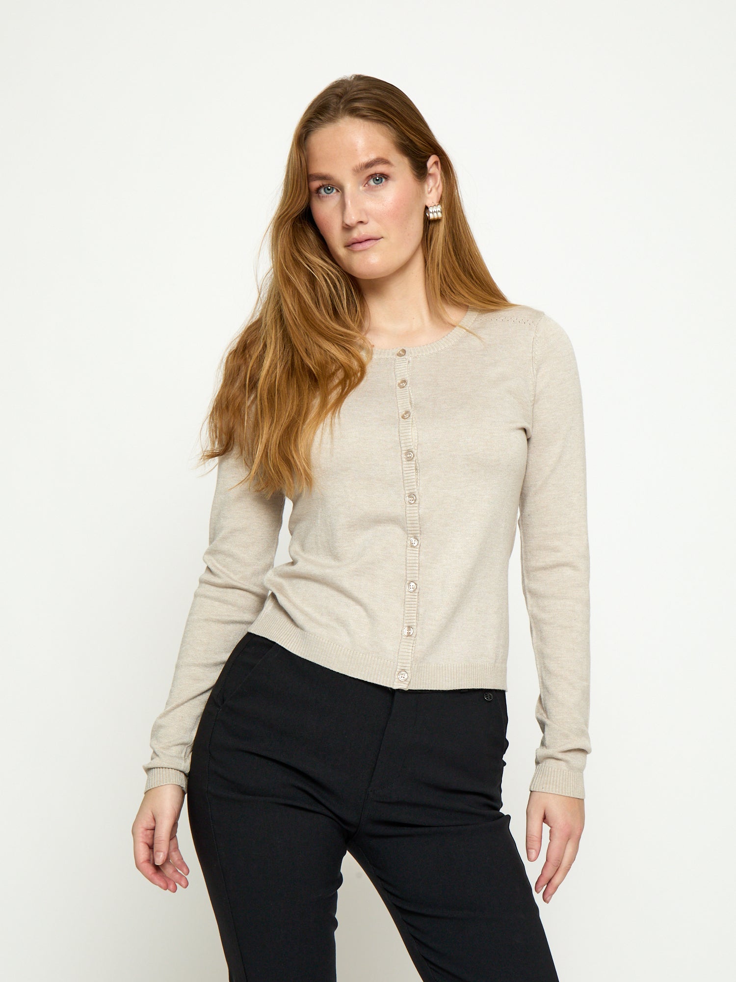 Minus MSNew Laura Cardigan Cardigans 9015M Sand Gray Melange