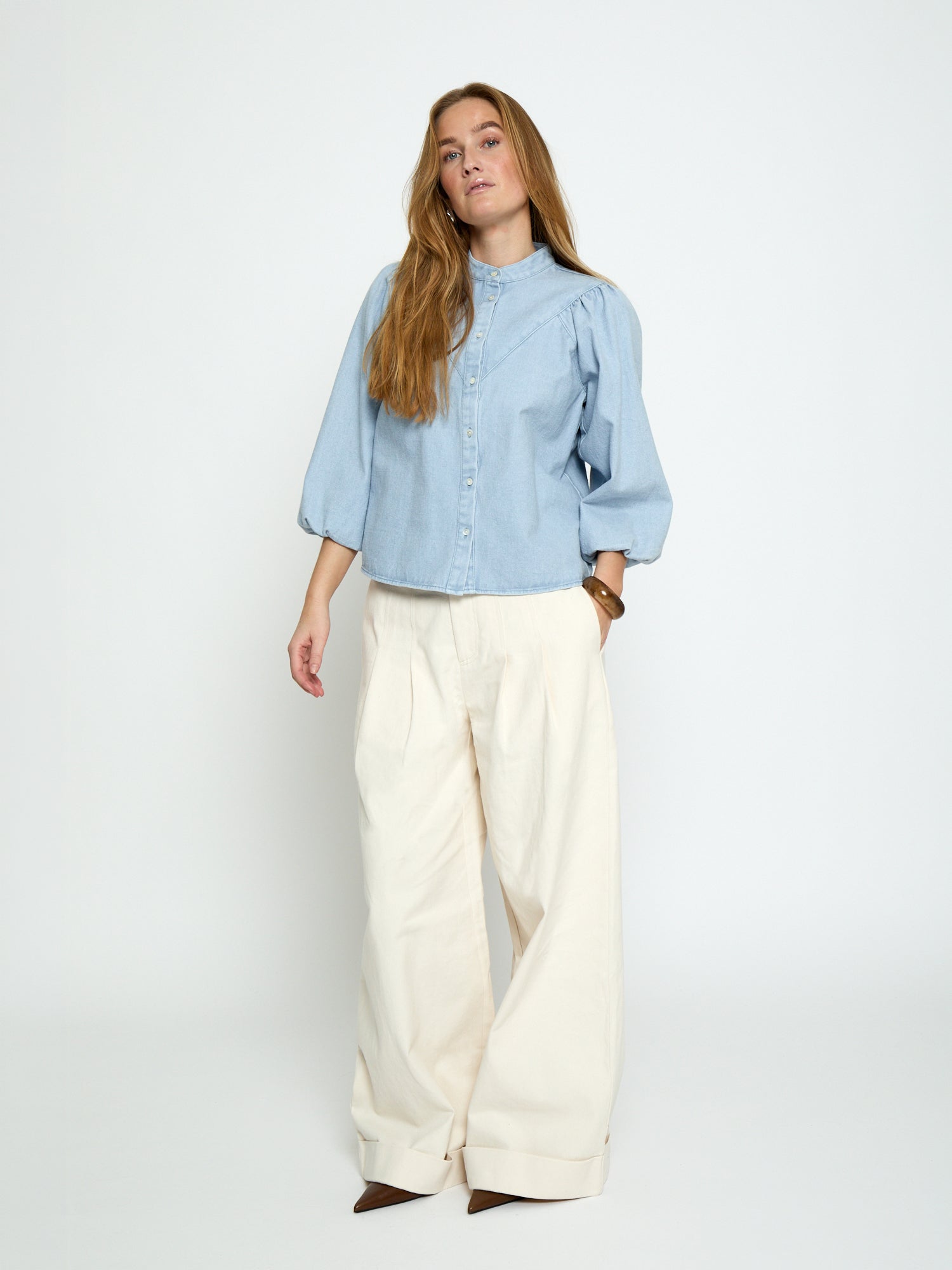 Minus MSNew Solene Denim Shirt Shirt 2284 Skyway Blue