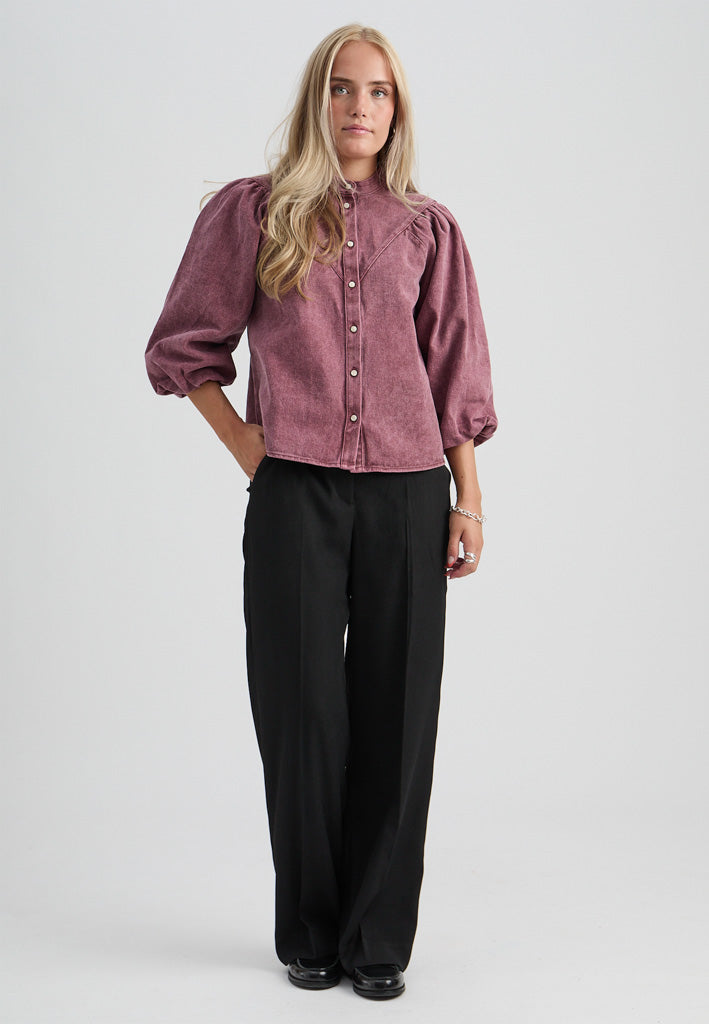 Minus MSNew Solene Denim Shirt Shirt 4009 Andorra Red
