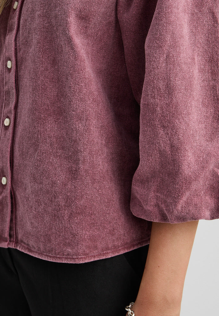 Minus MSNew Solene Denim Shirt Shirt 4009 Andorra Red