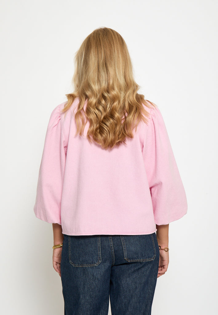【ヘヨン】parasol blouse / pink Pretty Paper Parasol With Bamboo Handle - Pastel Pink