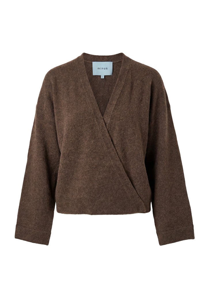 Minus MSNovalie Knit Cardigan Cardigans 5618 Bracken Brown