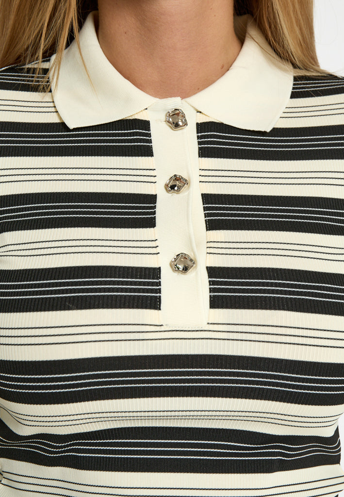 Minus MSPammie Long Sleeve T-Shirt T-Shirt 100S Black Striped