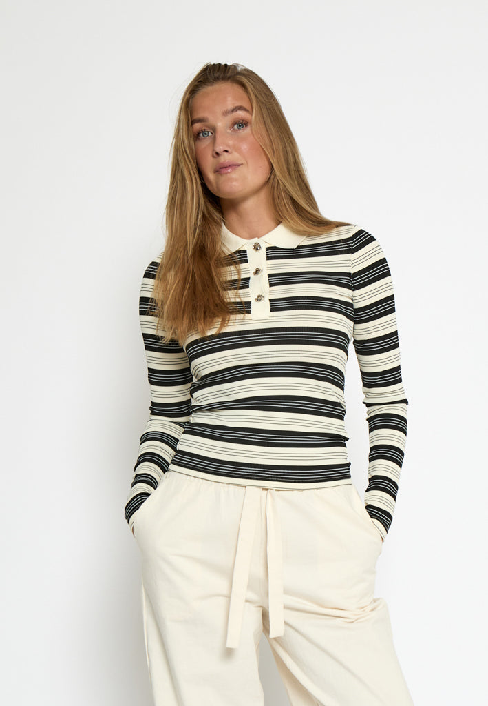 Minus MSPammie Long Sleeve T-Shirt T-Shirt 100S Black Striped