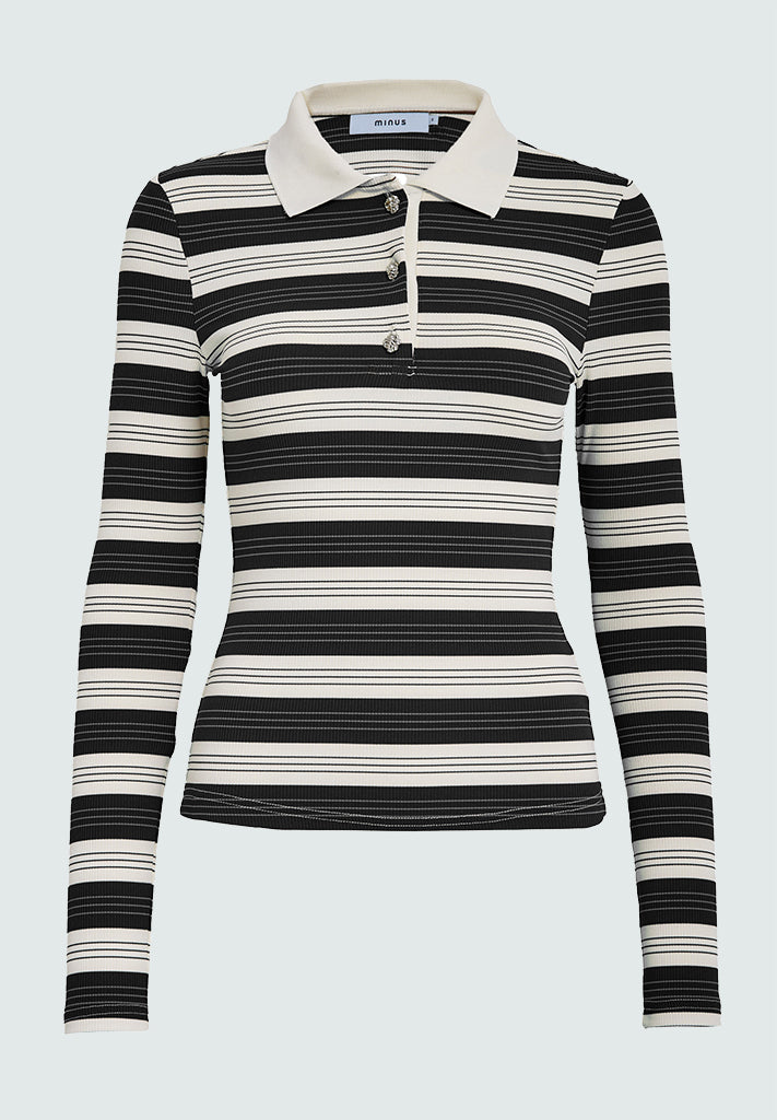 Minus MSPammie Long Sleeve T-Shirt T-Shirt 100S Black Striped