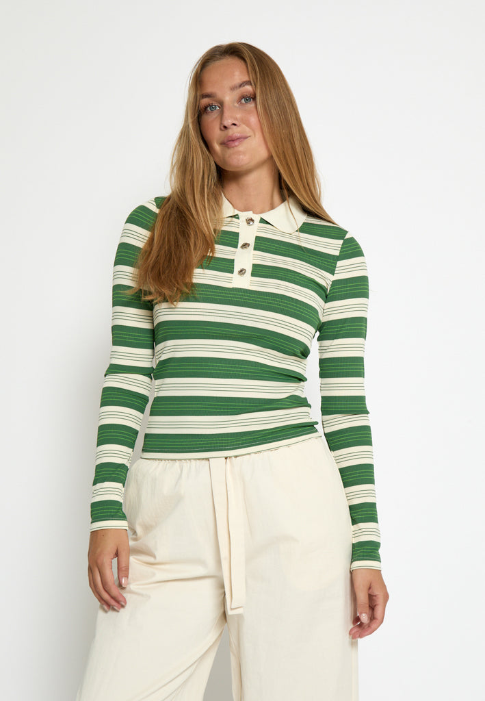 Minus MSPammie Long Sleeve T-Shirt T-Shirt 3835S Rifle Green Striped