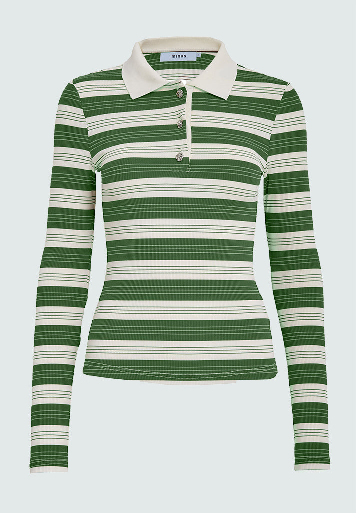 Minus MSPammie Long Sleeve T-Shirt T-Shirt 3835S Rifle Green Striped