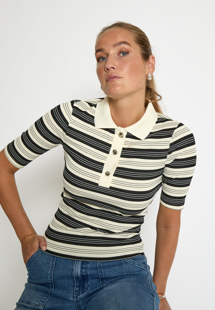 Minus MSPammie T-Shirt T-Shirt 100S Black Striped