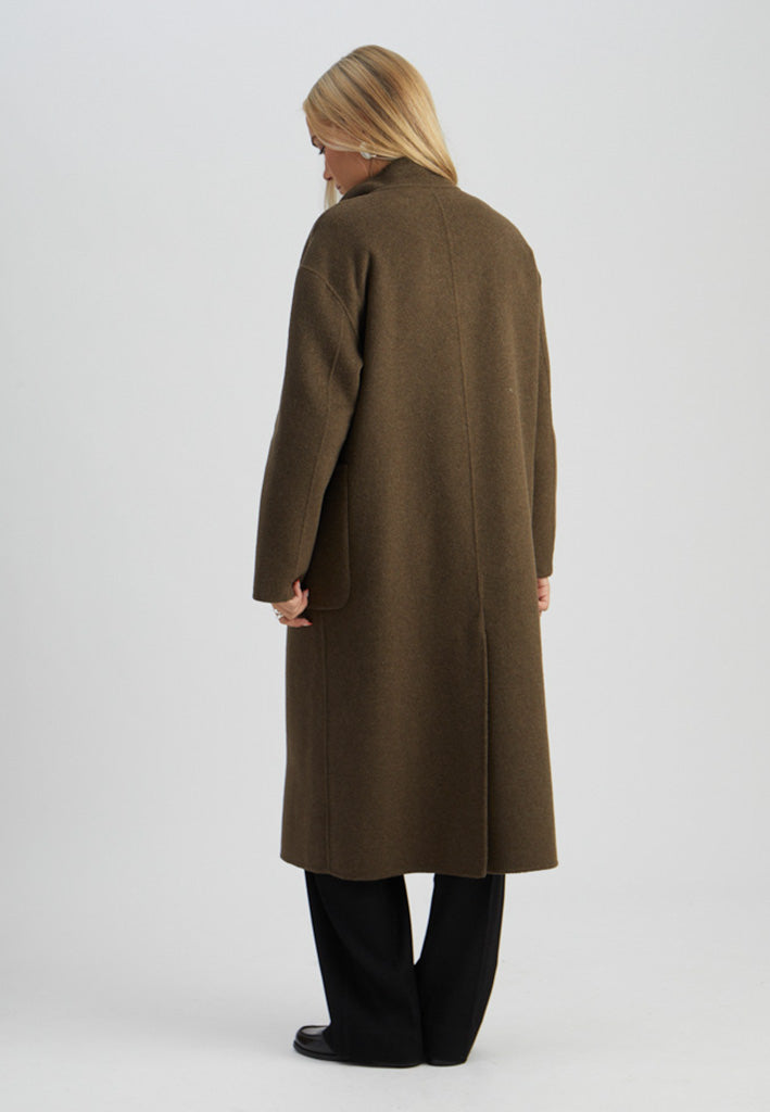 Minus MSPaula Coat Coat 5661M SLATE BROWN MEL
